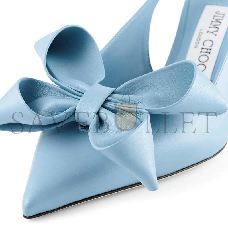 JIMMY CHOO STAZ SLING BACK 70 DUSTY BLUE LEATHER PUMPS STAZSB70GKT JIMMY CHOO STAZ SLING BACK 70 DUSTY BLUE LEATHER PUMPS STAZSB70GKT